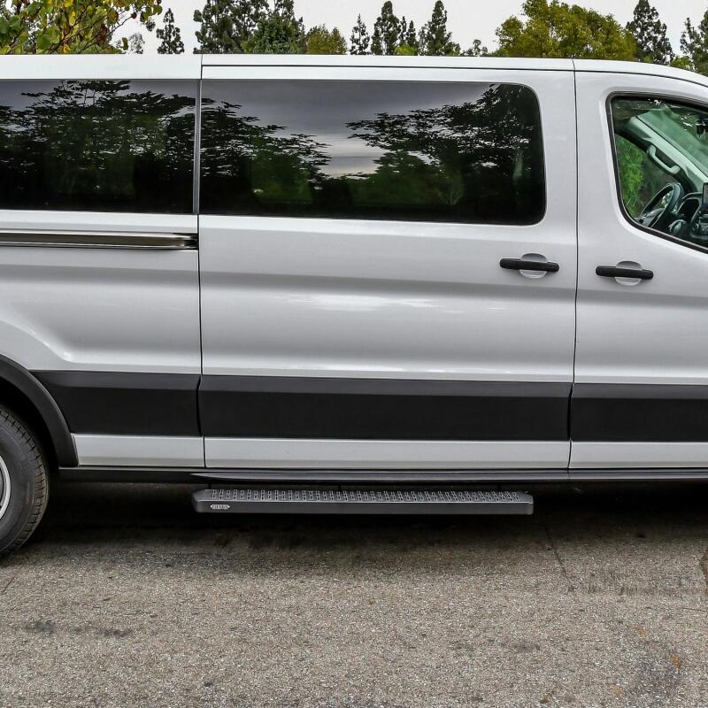 Westin Ford Transit Van 150/250/350 (Single 54in Pass Door) Grate Steps Running Boards - Tex. Blk 27-80015 27-80015 Photo - Mounted