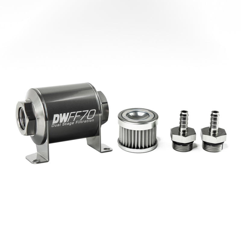 DeatschWerks 5/16 in Barb, 5 micron, 70mm In-line fuel filter kit 8-03-070-005K-516 Photo - Primary