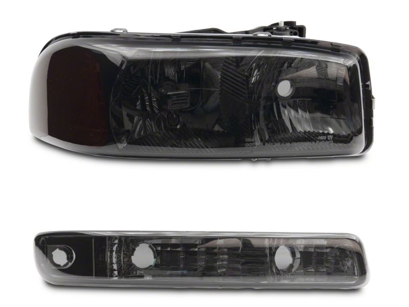 Raxiom 99-06 GMC Sierra 1500 Axial Series OEM Crystal Rep Headlights- Chrome Housing- Smoked Lens S518304 S518304 Photo - Close Up