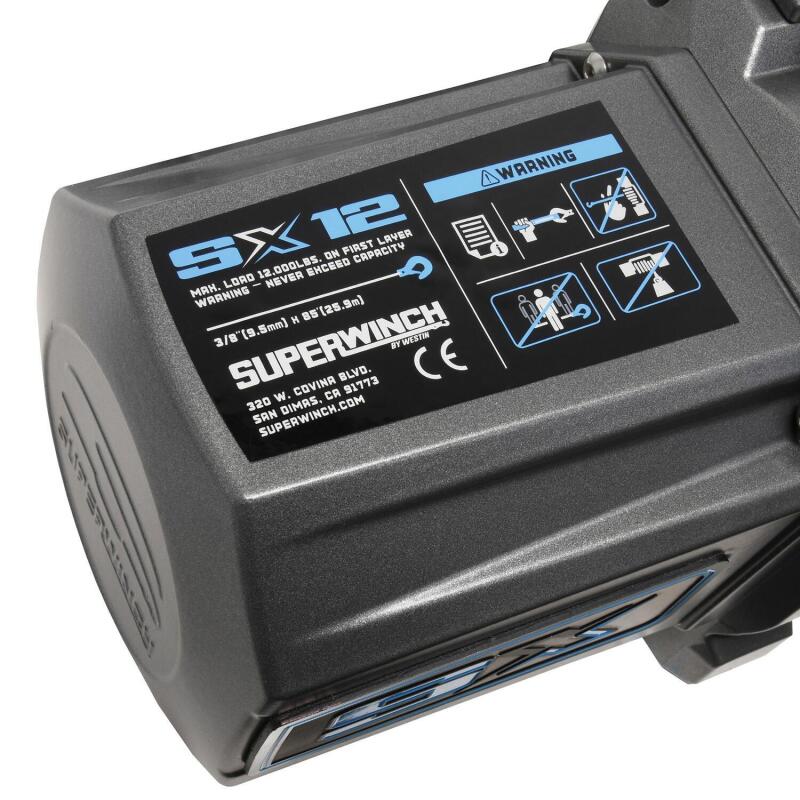 Superwinch 12000 LBS 12 VDC 3/8in x 85ft Wire Rope SX 12000 Winch - Graphite 1712200 1712200 Photo - Close Up