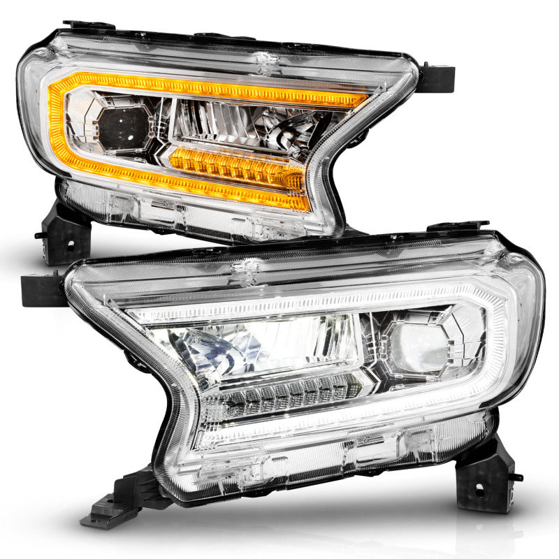 ANZO 19-23 Ford Ranger Full LED Projector Headlights w/ Initiation & Sequential - Chrome 111614 111614 Photo - Unmounted