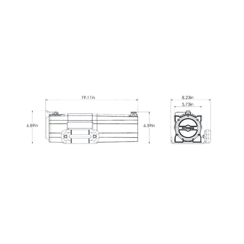Superwinch 5500 LBS 12 VDC 1/4in x 60ft Synthetic Rope S5500 Winch 1455201 1455201 Line Art
