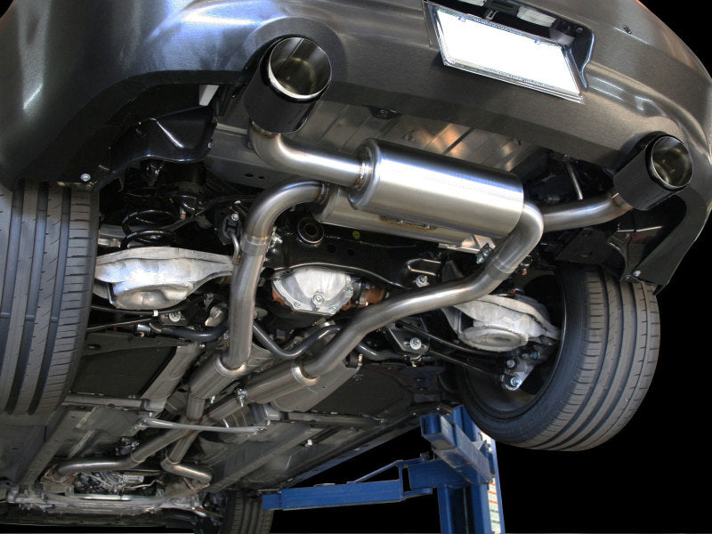 aFe Takeda 2-1/2in 304SS Cat-Back Exhaust Infiniti G37 08-13/Q60 14-15 V6-3.7 w/ Carbon Fiber Tips 49-36103-C 49-36103-C Photo - Mounted