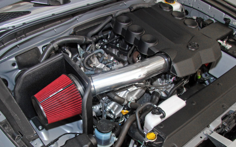 Spectre 10-18 Toyota FJ 10-15 4Runner V6-4.0L F/I Air Intake Kit - Polished w/Red Filter 9002 9002 Photo - Mounted