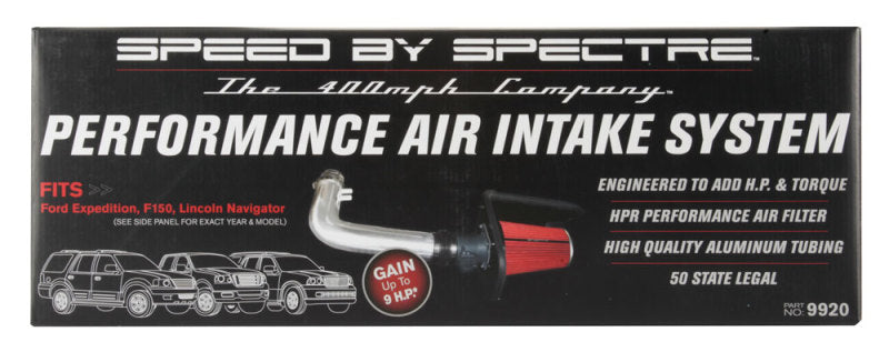 Spectre 97-03 Ford Expedition V8-4.6/5.4L F/I Air Intake Kit - Polished w/Red Filter 9920 9920 Photo - in package