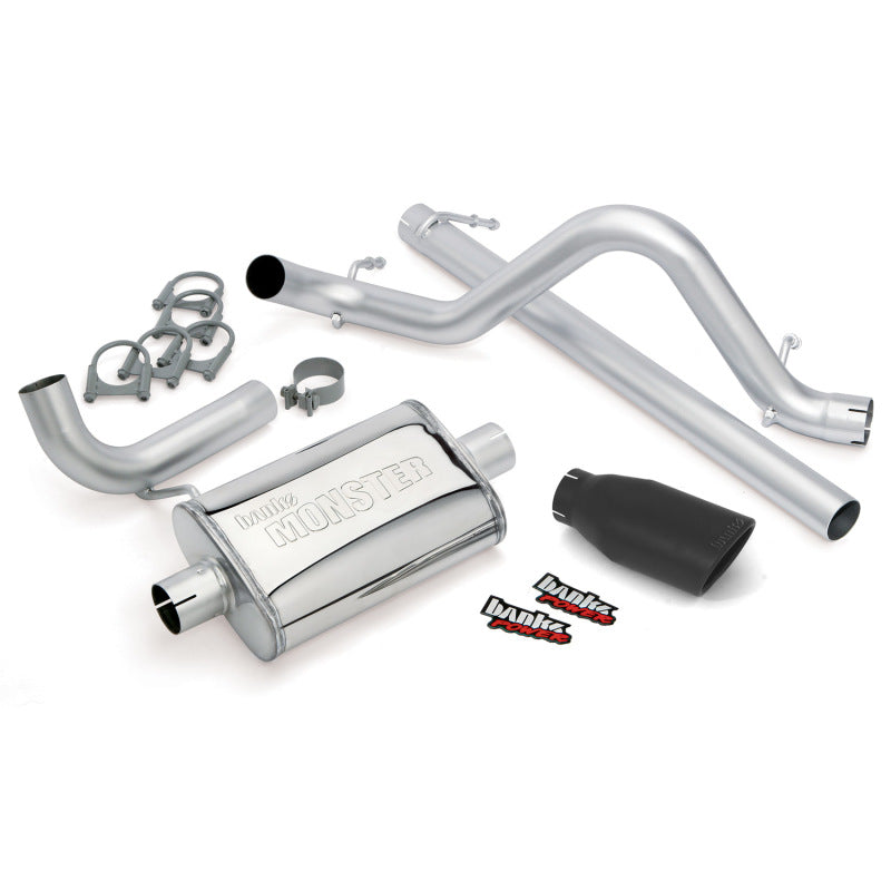 Banks Power 07-11 Jeep 3.8L Wrangler - 2dr Monster Exhaust System - SS Single Exhaust w/ Black Tip 51321-B 51321-B Photo - Primary