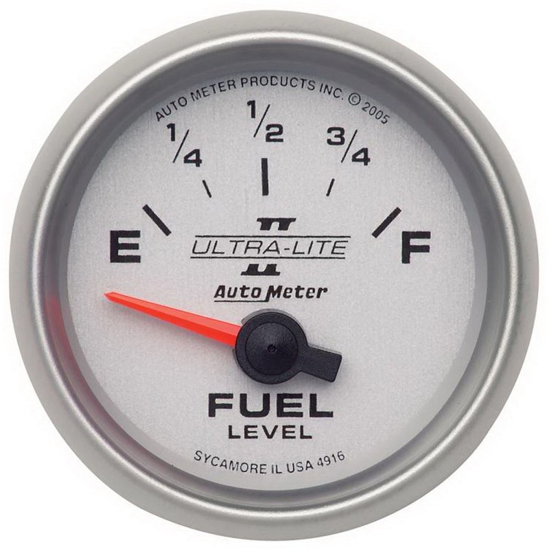Autometer Gauge, Fuel Level, 2 1/16", 240E to 33F, Elec, Ultra-Lite II 4916 Photo - Primary
