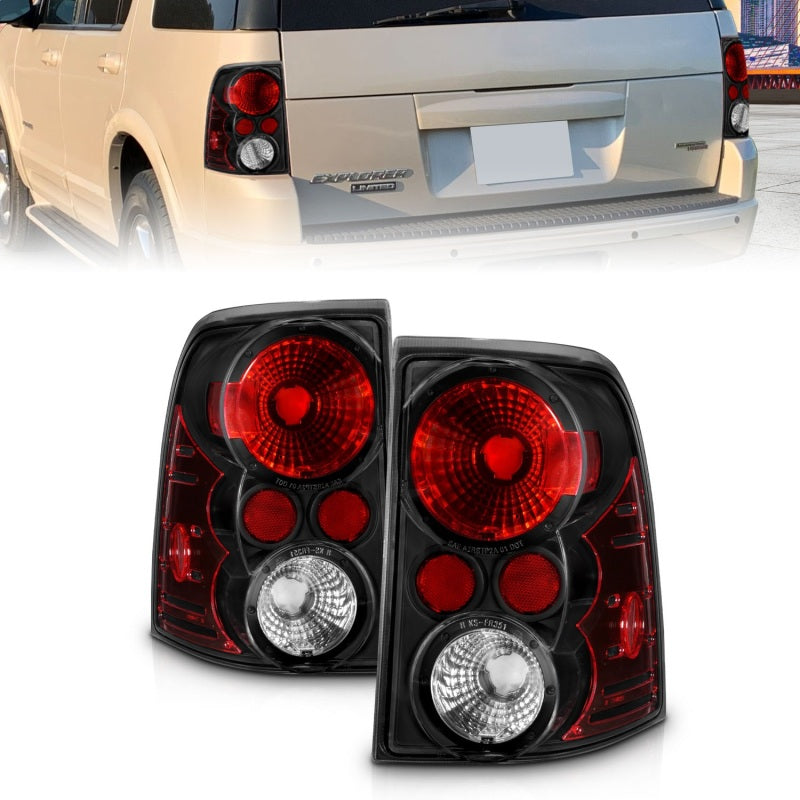 Anzo 2002-2005 Ford Explorer Taillights Black 211081 Photo - Primary