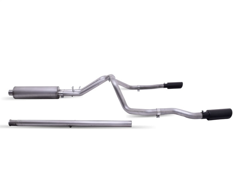 Gibson 19-22 GMC Sierra 1500 5.3L 3/2.5in Cat-Back Dual Split Exhaust System Stainless - Black Elite 65699B 65699B Photo - Primary