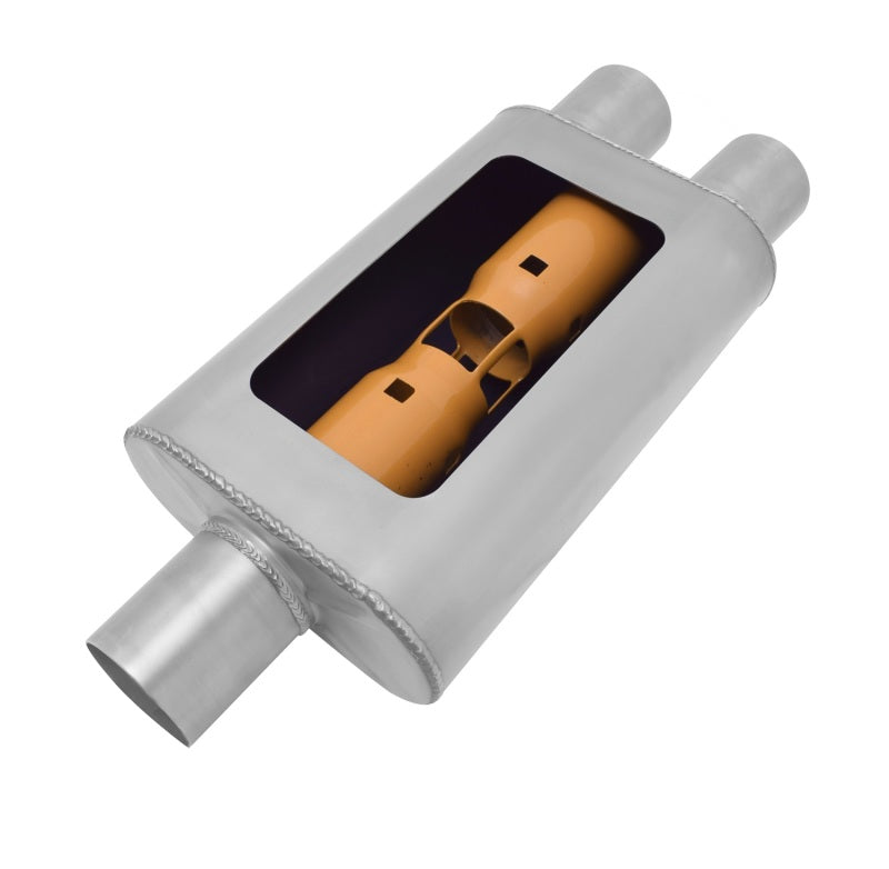 Gibson MWA Superflow Center/Dual Oval Muffler - 4x9x14in/3in Inlet/3in Outlet - Stainless BM0110 BM0110 Photo - Unmounted