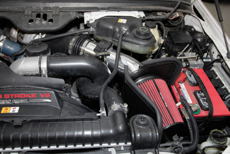Spectre 03-07 Ford SD V8-6.7L DSL Air Intake Kit - Polished w/Red Filter 9973 9973 Photo - Mounted