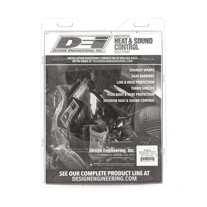 DEI Stainless Steel Positive Locking Tie 1/4in (7mm) x 20in - 10 per pack 10210 10210 Photo - in package