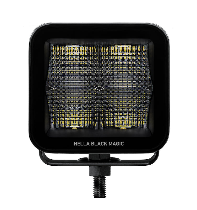 Hella Universal Black Magic 3.2in L.E.D. Cube Kit - Flood Beam (Short Range) 358176811 358176811 Photo - out of package