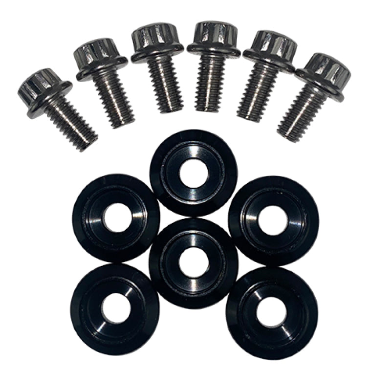 BLOX Racing New Fender Washers Kit M6 12pt - 6pc Large Diameter Black BXAC-00311-BK BXAC-00311-BK User 1
