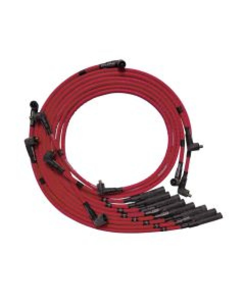 Moroso Chrysler Mopar 361/383/400/440 Str Plug Boots Non-HEI Sleeved Ultra Spark Plug Wire Set - Red 52561 52561 User 1