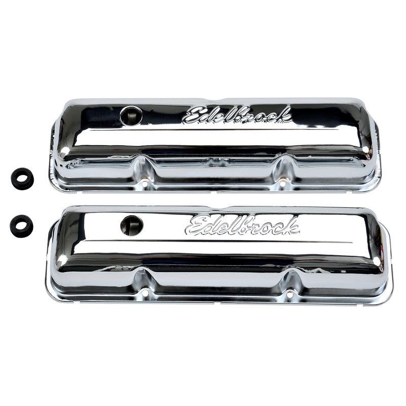 Edelbrock Valve Cover, Signature Series, Ford, 1958-1976 FE V8, Chrome 4462 Photo - Primary