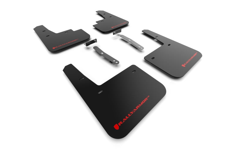 Rally Armor 2022 Hyundai Kona N Black UR Mud Flap w/ Red Logo MF83-UR-BLK-RD MF83-UR-BLK-RD Photo - Primary