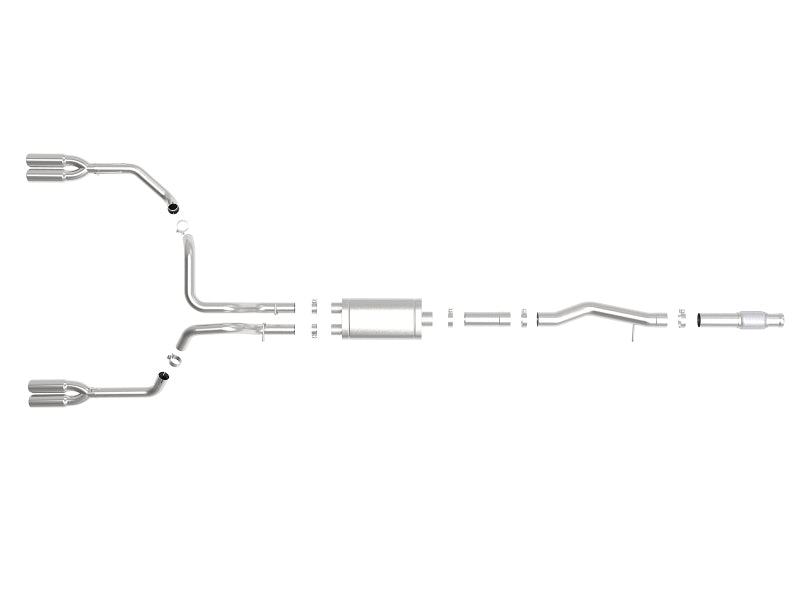 aFe Vulcan Series 4-3in 304SS Exhaust Cat-Back w/ Pol Tips 2019 GM Silverado/Sierra 1500 V8-6.2L 49-34102-P 49-34102-P Photo - Unmounted