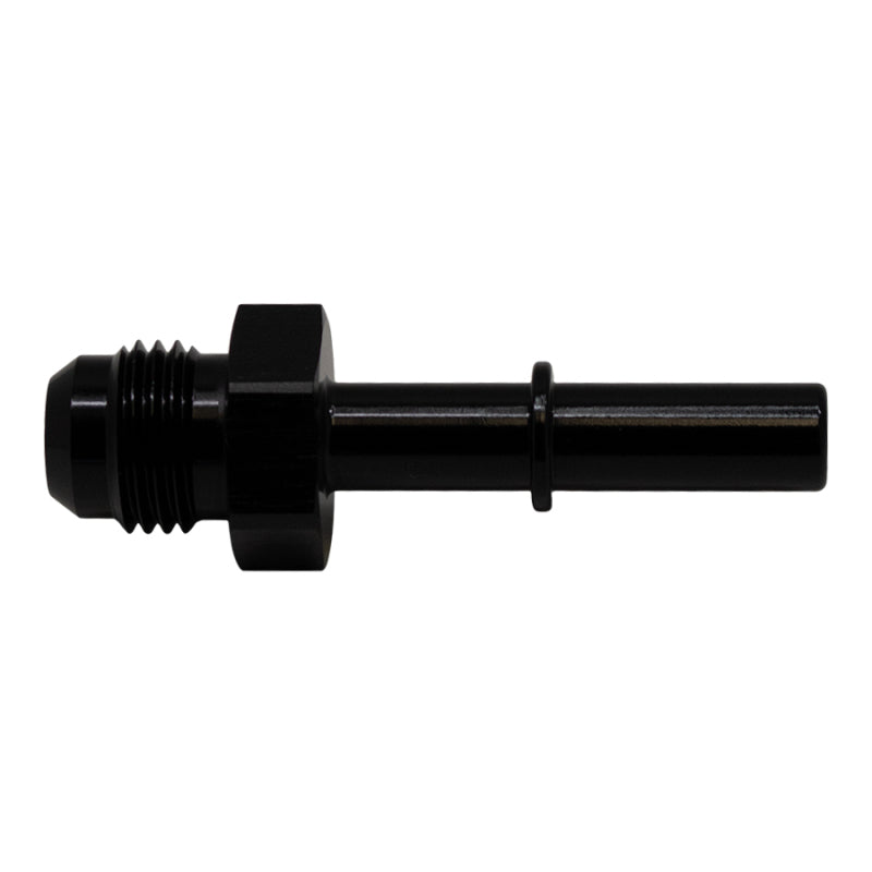 DeatschWerks 6AN Male Flare to 5/16in Male EFI Quick Connect Adapter - Anodized Matte Black 6-02-0112-B 6-02-0112-B Photo - Primary