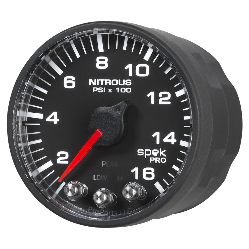 Autometer Spek-Pro Gauge Nitrous Press 2 1/16in 1600psi Stepper Motor W/Peak & Warn Blk/Blk P320328 P320328 User 3