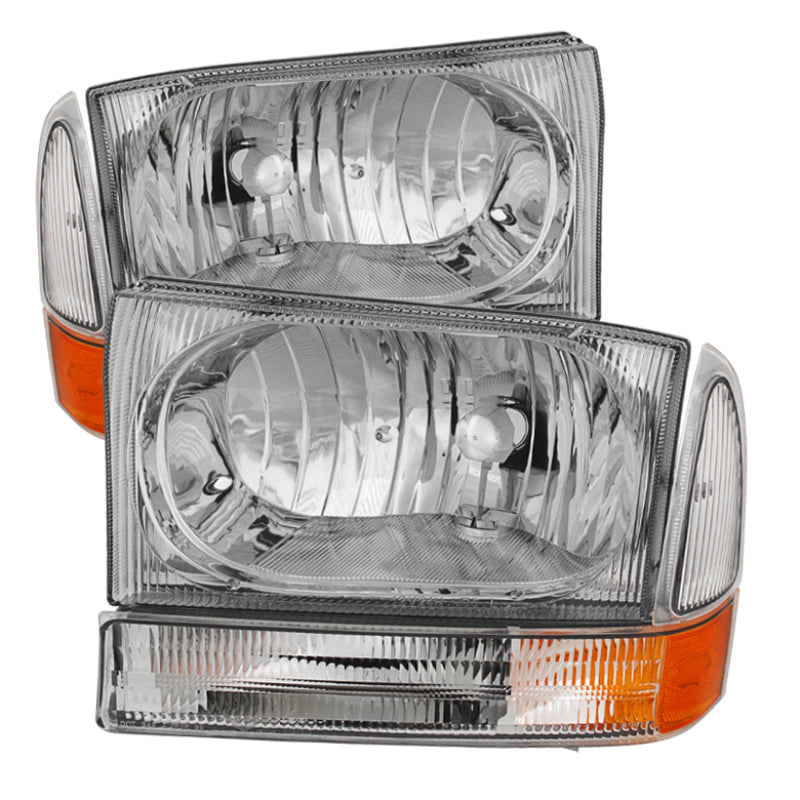 SPYDER Xtune Ford F250/350/450 Superduty 99-04 Crystal Headlights w/ Bumper Lights HD-JH-FF25099-AM-C 9025419 9025419 Photo - Primary