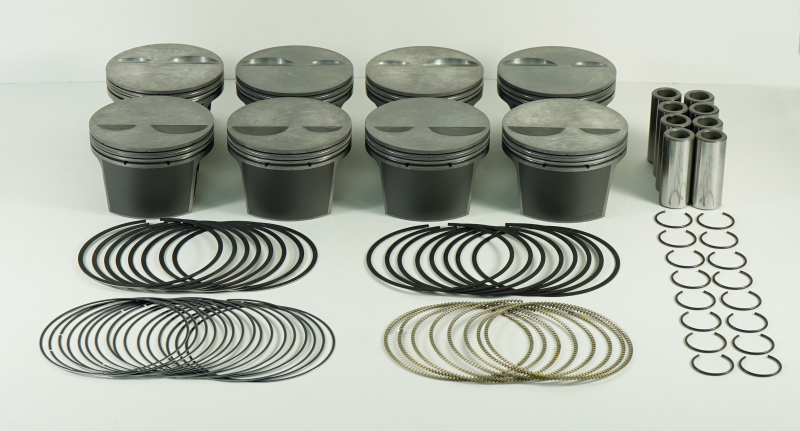 Mahle MS Piston Set SBC 315ci 3.796in Bore 3.480in Stroke 5.700in Rod .927 Pin -1cc 9.9 CR Set of 8 930205596 930205596 Photo - Primary