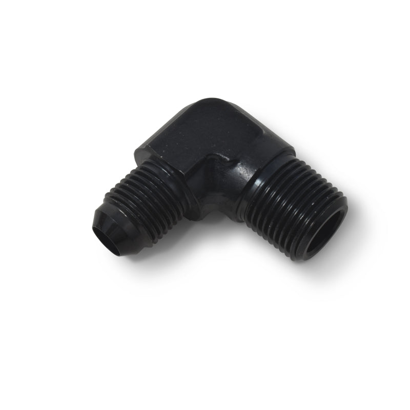 Russell -6 AN 90° Flare To Pipe Adapter (Black Finish) 660843 Photo - out of package