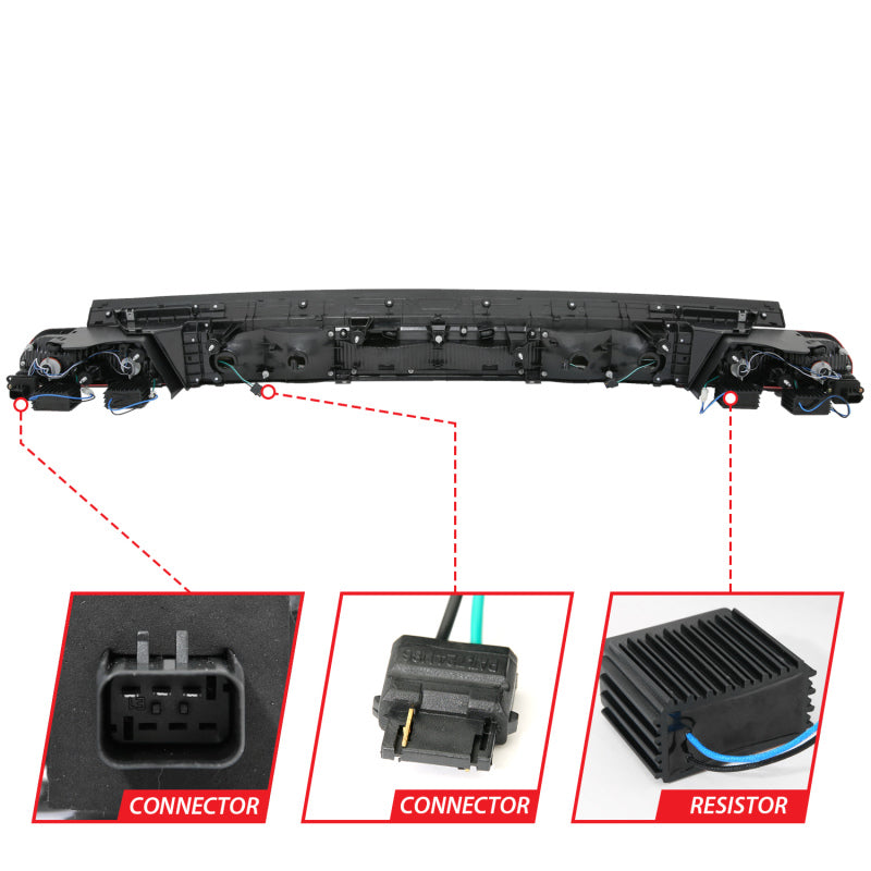 ANZO 08-10 Dodge Challenger LED Taillights - Red/Clear w/Sequential Turn Signal 321348 321348 Photo - Unmounted