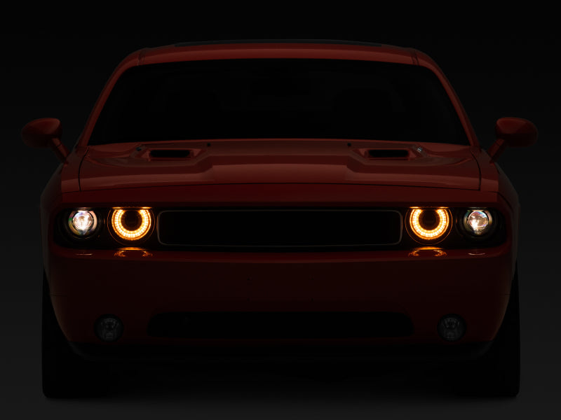 Raxiom 08-14 Dodge Challenger Halo Projctr Headlights w/Sequential Turn Signals-Blk Hsng(Clear Lens) CH3761 CH3761 Photo - Close Up