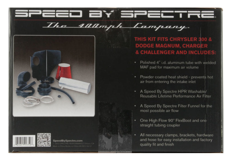 Spectre 05-10 Chrysler 300C V8-5.7/6.1L F/I Air Intake Kit - Polished w/Red Filter 9935 9935 Photo - in package