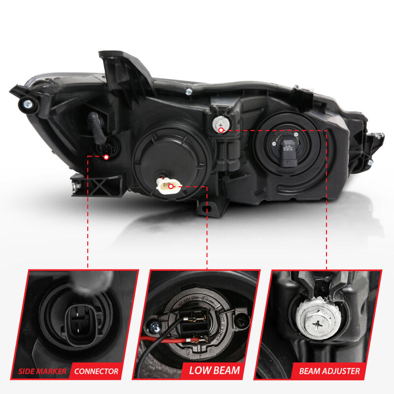 Anzo Projector Headlights W/ Plank Style Design Black w/Amber 15-16 Toyota 121518 Photo - Unmounted