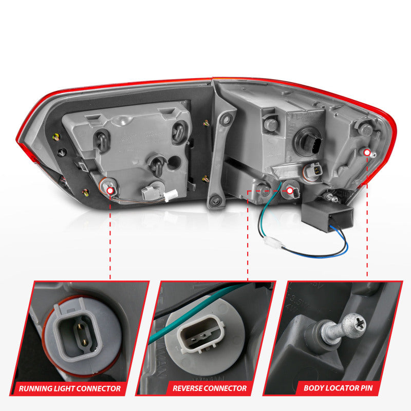 Anzo 2014-2016 Jeep Grand Cherokee LED Taillights Red/Clear 311268 Photo - Unmounted