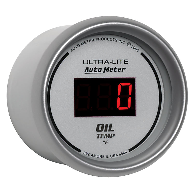 Autometer Gauge, Oil Temp, 2 1/16", 340 deg. F, Digital, Silver Dial w/ Red LED 6548 User 3