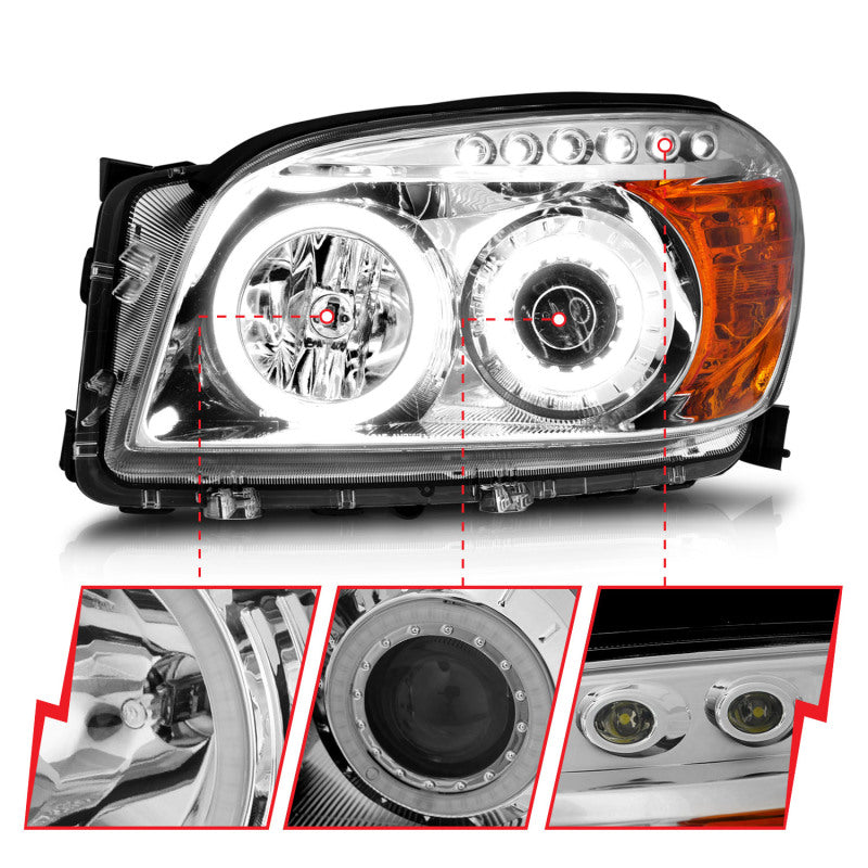 Anzo 2006-2008 Toyota Rav4 Projector Headlights w/ Halo Chrome (CCFL) 111121 User 3