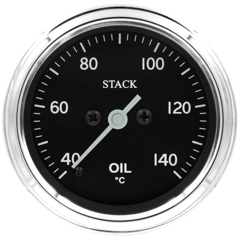 Autometer Stack 52mm 40-140 Deg C 1/8in NPTF Male Pro Stepper Motor Oil Temp Gauge - Classic ST3309C ST3309C Photo - Primary