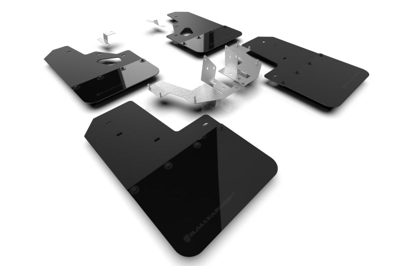 Rally Armor 21-22 Ford Bronco (Plstc Bmpr + RR - NO Rptr/Sprt) Blk Mud Flap w/Met. Blk Logo MF85-RR-PL-MBK MF85-RR-PL-MBK Photo - Primary