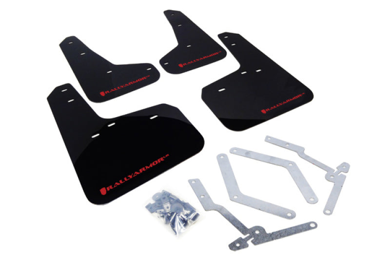 Rally Armor 13+ Ford Focus ST Black Mud Flap w/ Red Logo MF27-UR-BLK/RD Photo - Primary