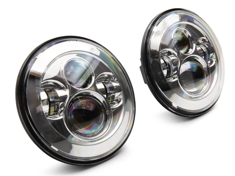 Raxiom 97-18 Jeep Wrangler TJ/JK Axial Series LED Daymaker Headlights- Chrome Housing (Clear Lens) J108043 J108043 Photo - Close Up