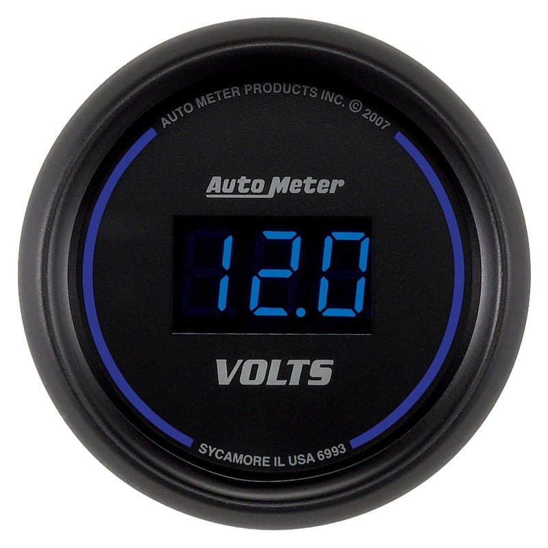 Autometer 2-1/16" Voltmeter, 8-18V, Cobalt Digital 6993 Photo - Primary