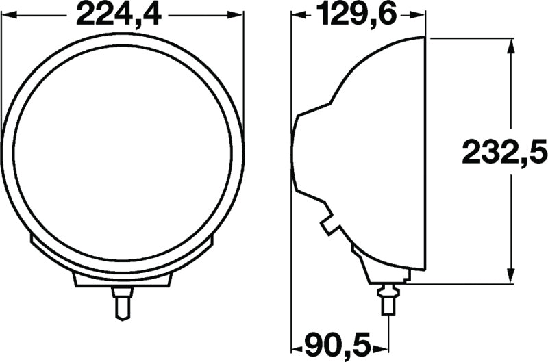 Hella Driving Lamp H12560061 Technical Drawing