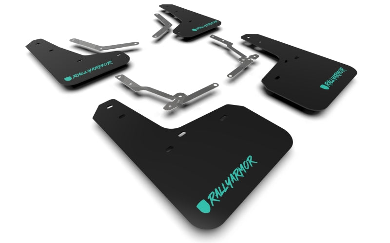 Rally Armor 12-19 Ford Focus Black UR Mud Flap w/ Altered Teal Logo MF27-UR-BLK/TL-X MF27-UR-BLK/TL-X Photo - Primary