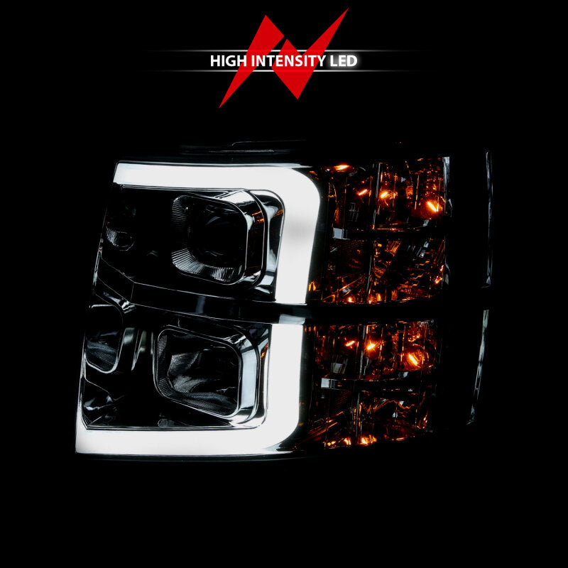 ANZO 2007-2013 Chevy Silverado 1500 Projector Plank Style Chrome Amber 111481 111481 Photo - lifestyle view