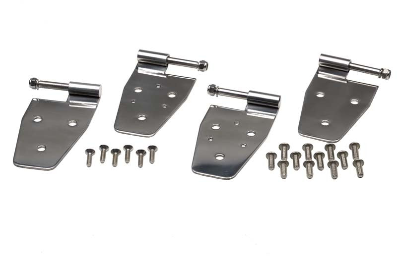 Kentrol 87-95 Jeep Wrangler YJ Door Hinge Set 4 Pieces - Polished Silver 30441 30441 Photo - Primary