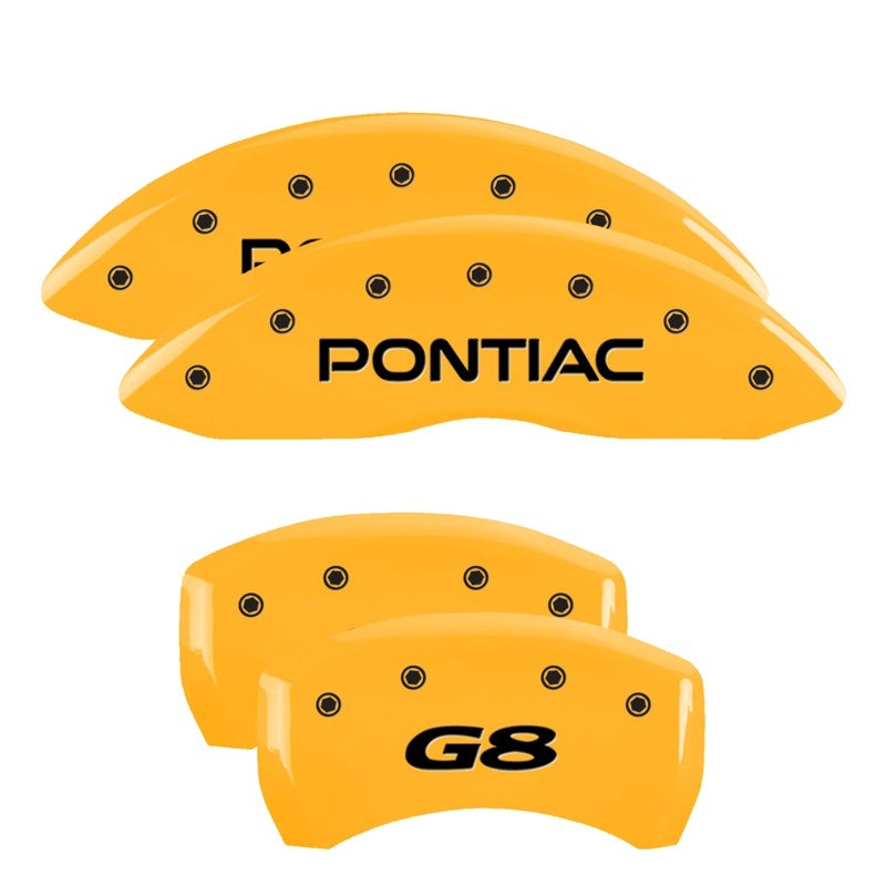 MGP 4 Caliper Covers Engraved Front Pontiac Rear G8 Yellow Finish Black Char 2008 Pontiac G8 18011SPG8YL 18011SPG8YL Photo - Primary