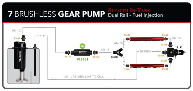 Aeromotive TVS Fuel Pump -In-Tank - Universal - BL Spur Gear 7.0 18384 18384 Product Specifications Sheet