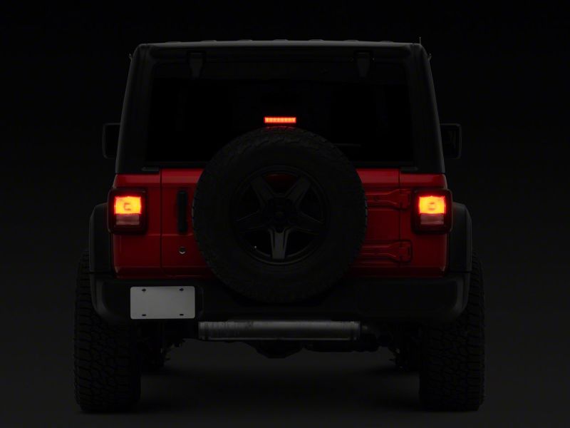 Raxiom18-23 Jeep Wrangler JL Axial Series Hyper Flash LED Third Brake Light- Smoked J140396-JL J140396-JL Photo - Close Up
