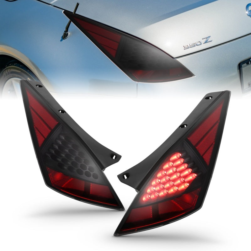 Anzo 2003-2005 Nissan 350Z LED Tail lights Smoke 321254 Photo - Primary