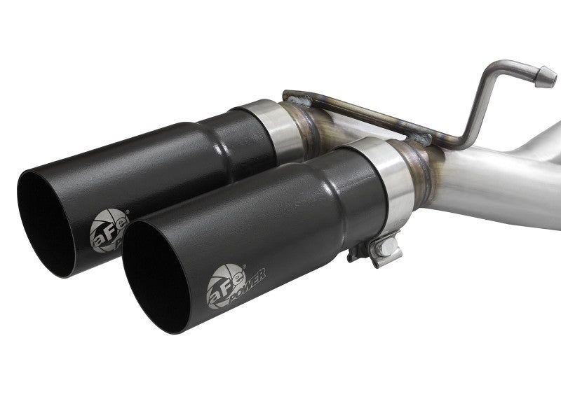 aFe Rebel 3in 409 SS Cat-Back Exhaust 2021 Ford F-150 V6 2.7L/3.5L (tt)/V8 5.0L w/ Black Tips 49-43128-B 49-43128-B Photo - Close Up
