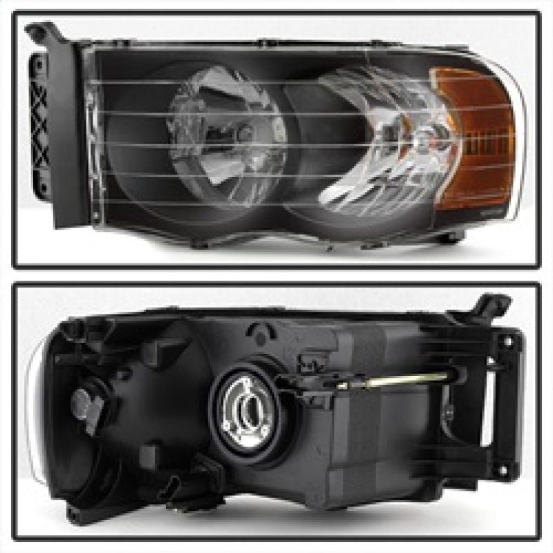 SPYDER Xtune Dodge Ram 1500 02-05 Amber Crystal Headlights Black HD-JH-DR02-AM-BK 5014313 5014313 Photo - Unmounted