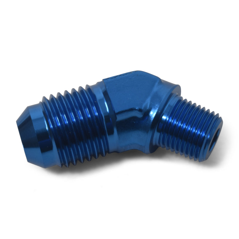 Russell -6 AN 45° Flare to Pipe Adapter (Blue Finish) 660100 Photo - out of package